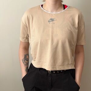 Tan Nike jersey crop top